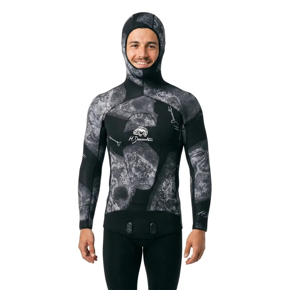 H.dessault by c4 Black Side 7 mm freediving jacket