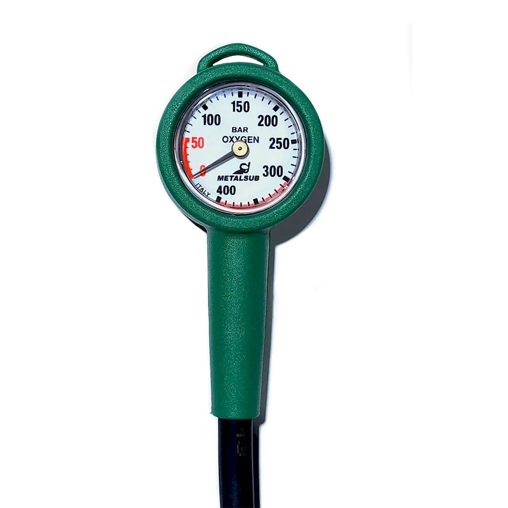 Metalsub Pressure gauge for 100% oxygen with hose 80 cm